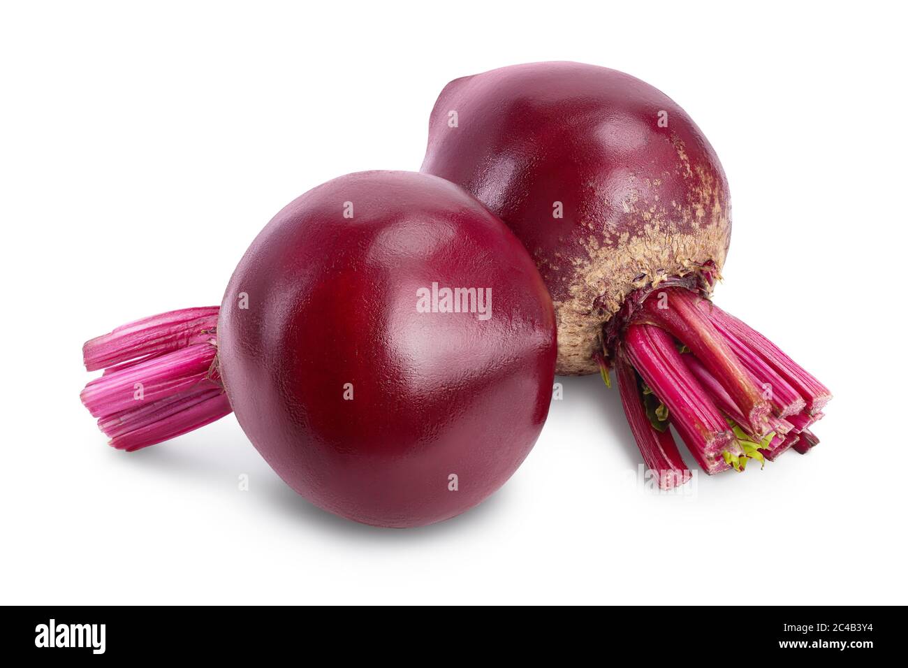 Rote Bete isoliert auf weißem Hintergrund mit Beschneidungspfad und voller Schärfentiefe Stockfoto