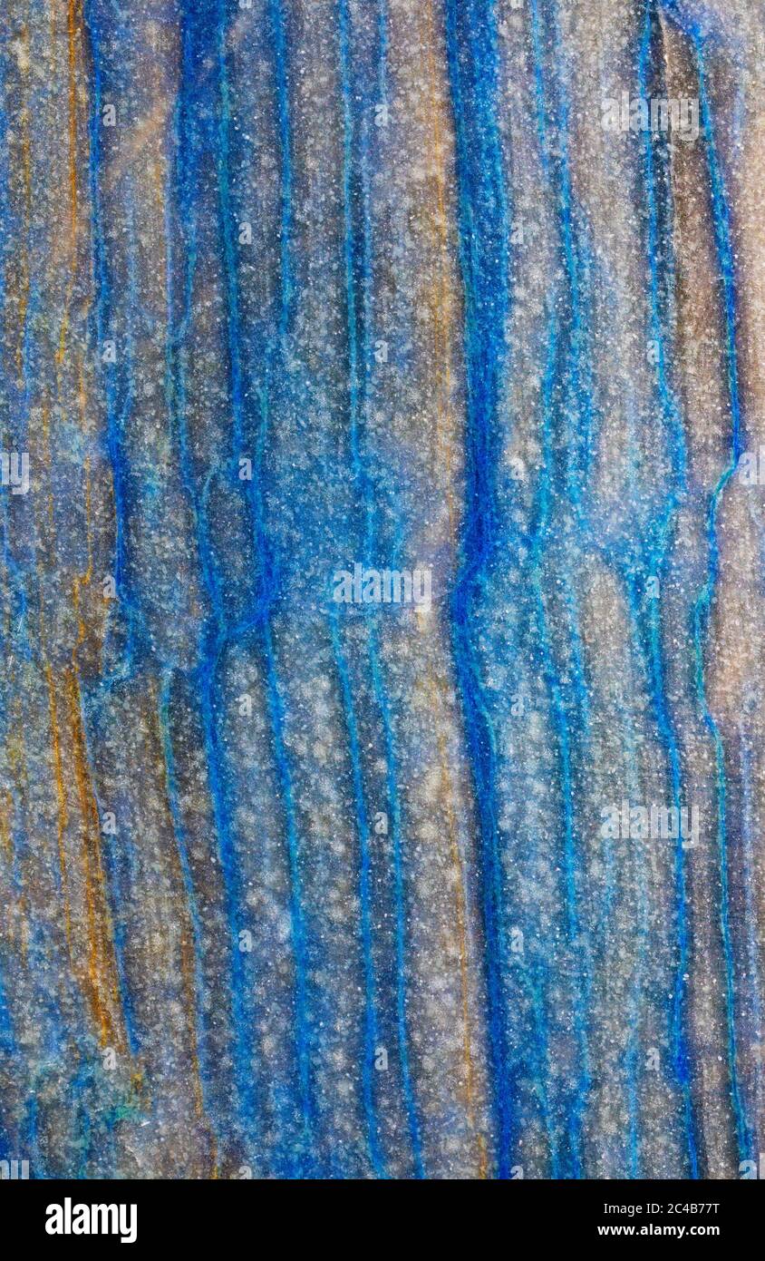 Blaue Marmorstruktur, Steinstruktur, glatte Oberfläche Stockfoto
