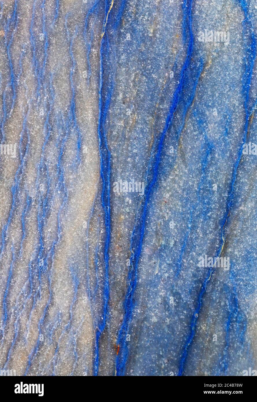 Blaue Marmorstruktur, Steinstruktur, glatte Oberfläche Stockfoto