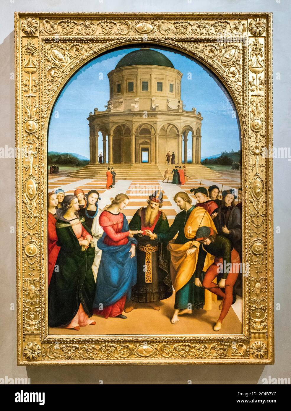 Sposalizio della Vergine, die Hochzeit der Jungfrau, Gemälde von Raffaello Sanzio mit dem Namen Raphael, 1483 - 1520, Renaissance, Pinacoteca di Brera Stockfoto