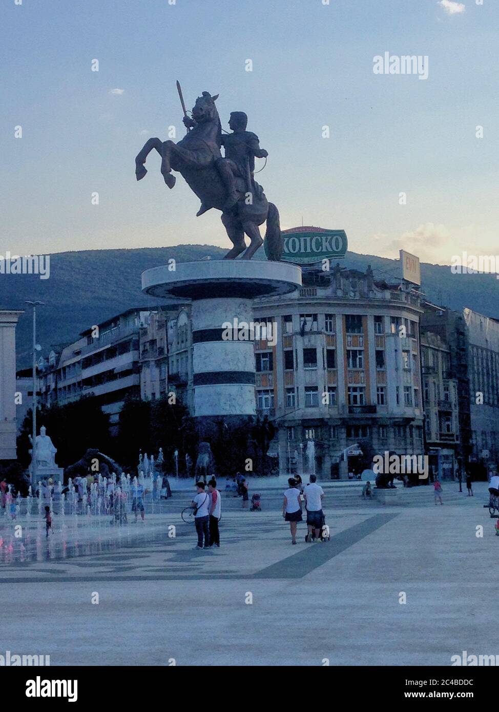 Statue von Alexander dem Großen in Skopje Stockfoto