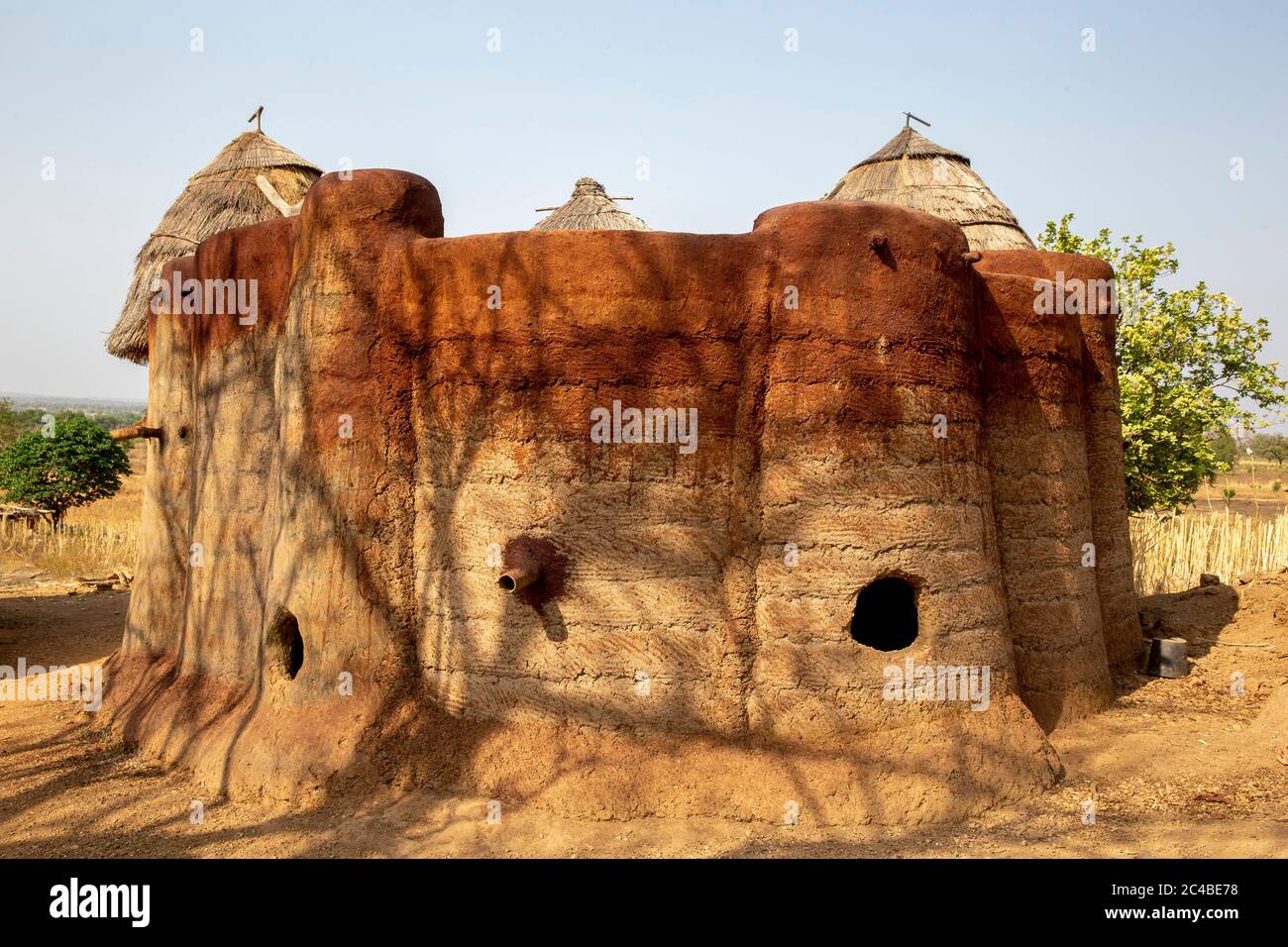 Batammariba Gebäude in einem koutammakou Dorf im Norden togos Stockfoto