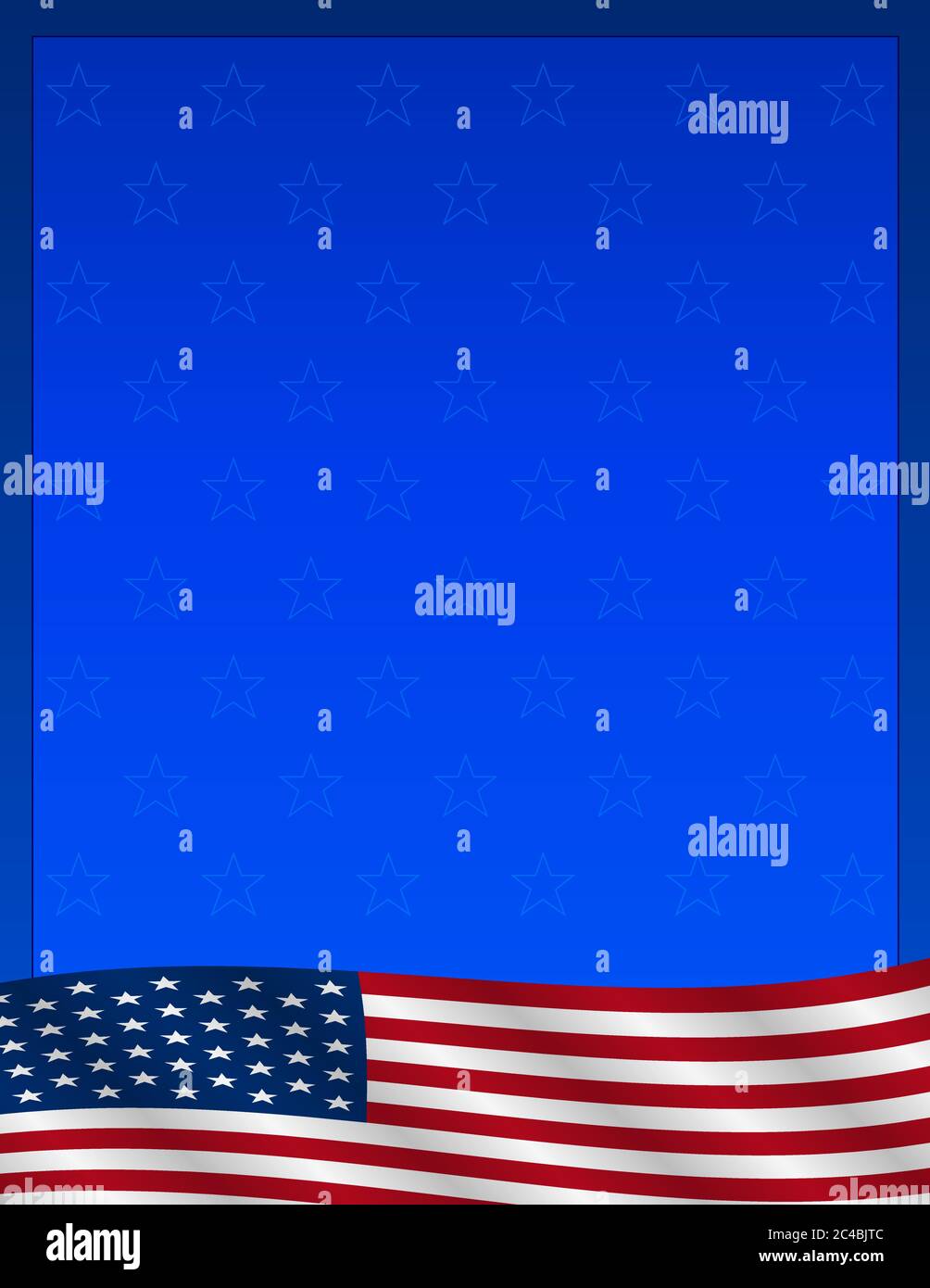 Vektor-Illustration der USA Flagge mit Sternen auf blauem Hintergrund Stock Vektor