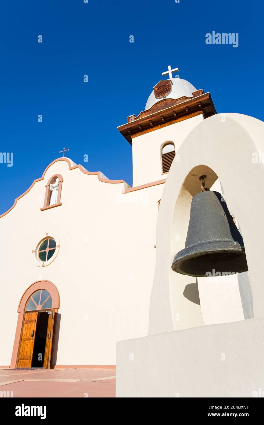 Ysleta Mission auf dem Tigua Indianerreservat, El Paso, Texas, USA Stockfoto