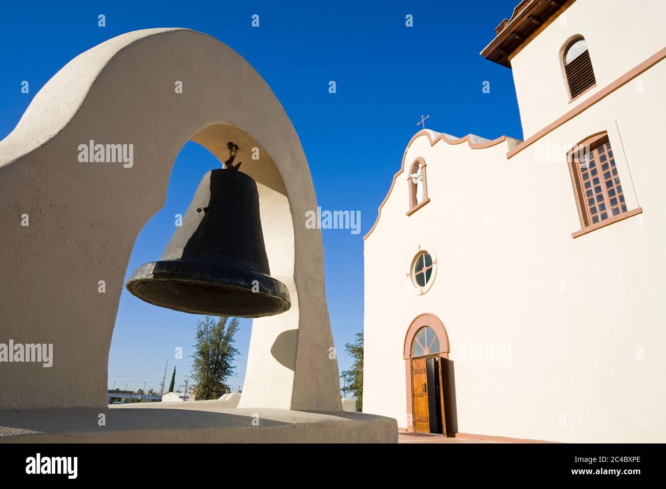 Ysleta Mission auf dem Tigua Indianerreservat, El Paso, Texas, USA Stockfoto
