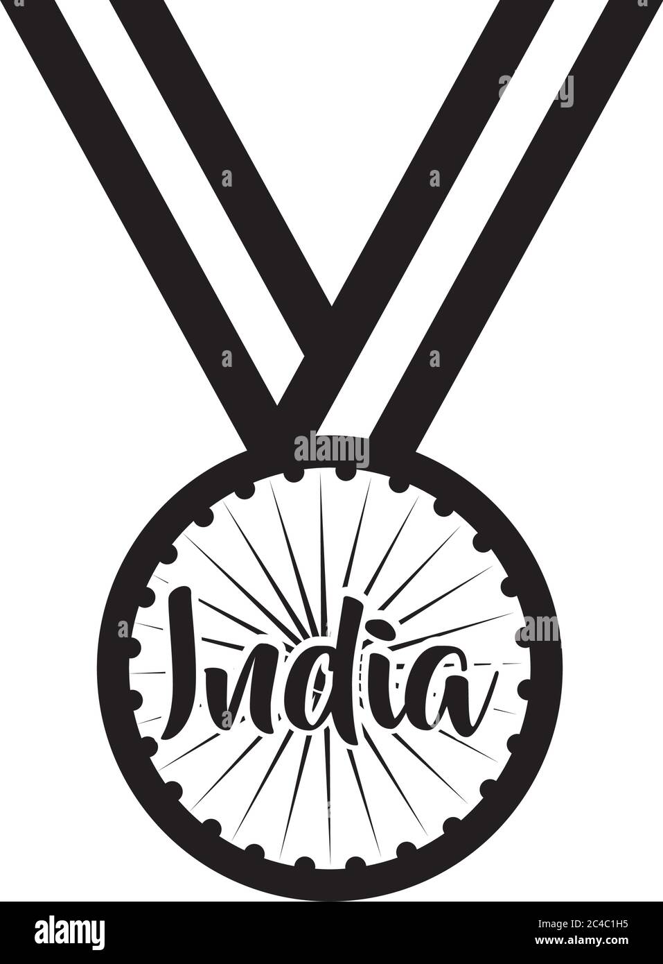 indien Unabhängigkeit Tag Feier mit ashoka Chakra Medaille Silhouette Stil Vektor Illustration Design Stock Vektor