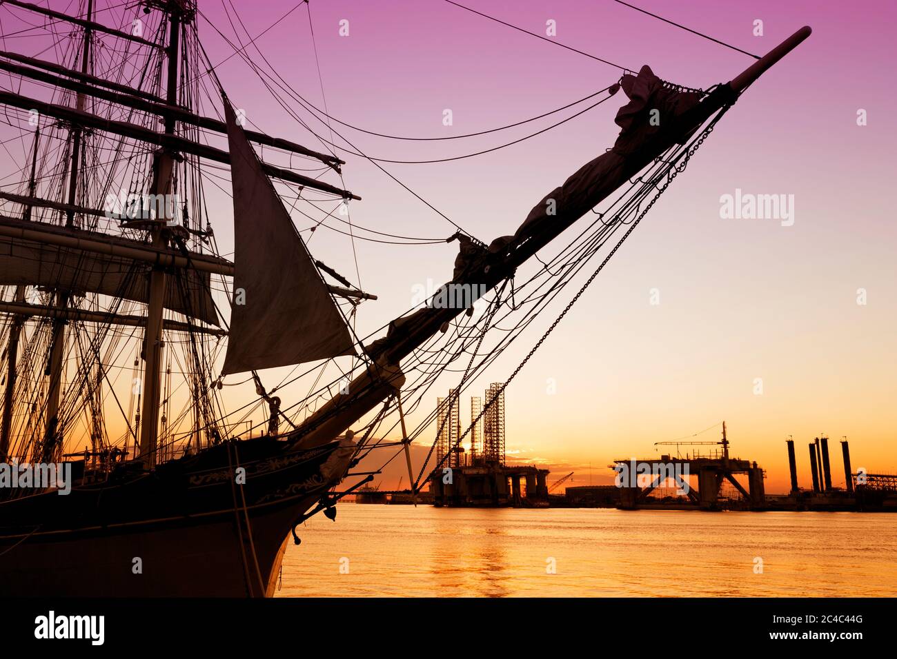 'Elissa' Segelschiff im Texas Seaport Museum, Galveston, Texas, USA Stockfoto