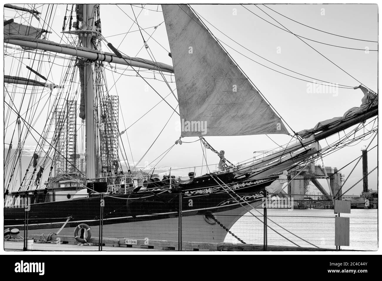 'Elissa' Segelschiff im Texas Seaport Museum, Galveston, Texas, USA Stockfoto