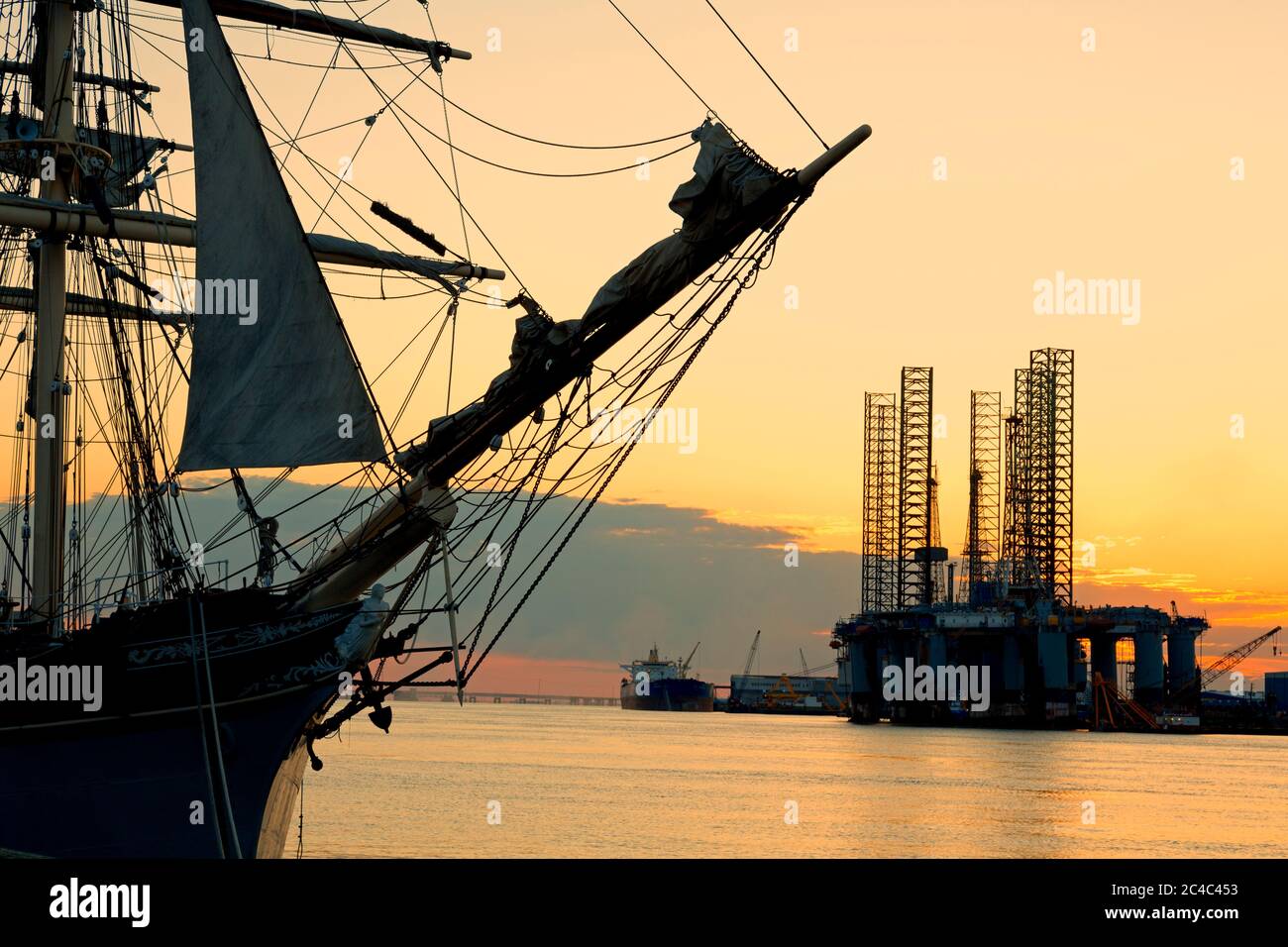 'Elissa' Segelschiff im Texas Seaport Museum, Galveston, Texas, USA Stockfoto