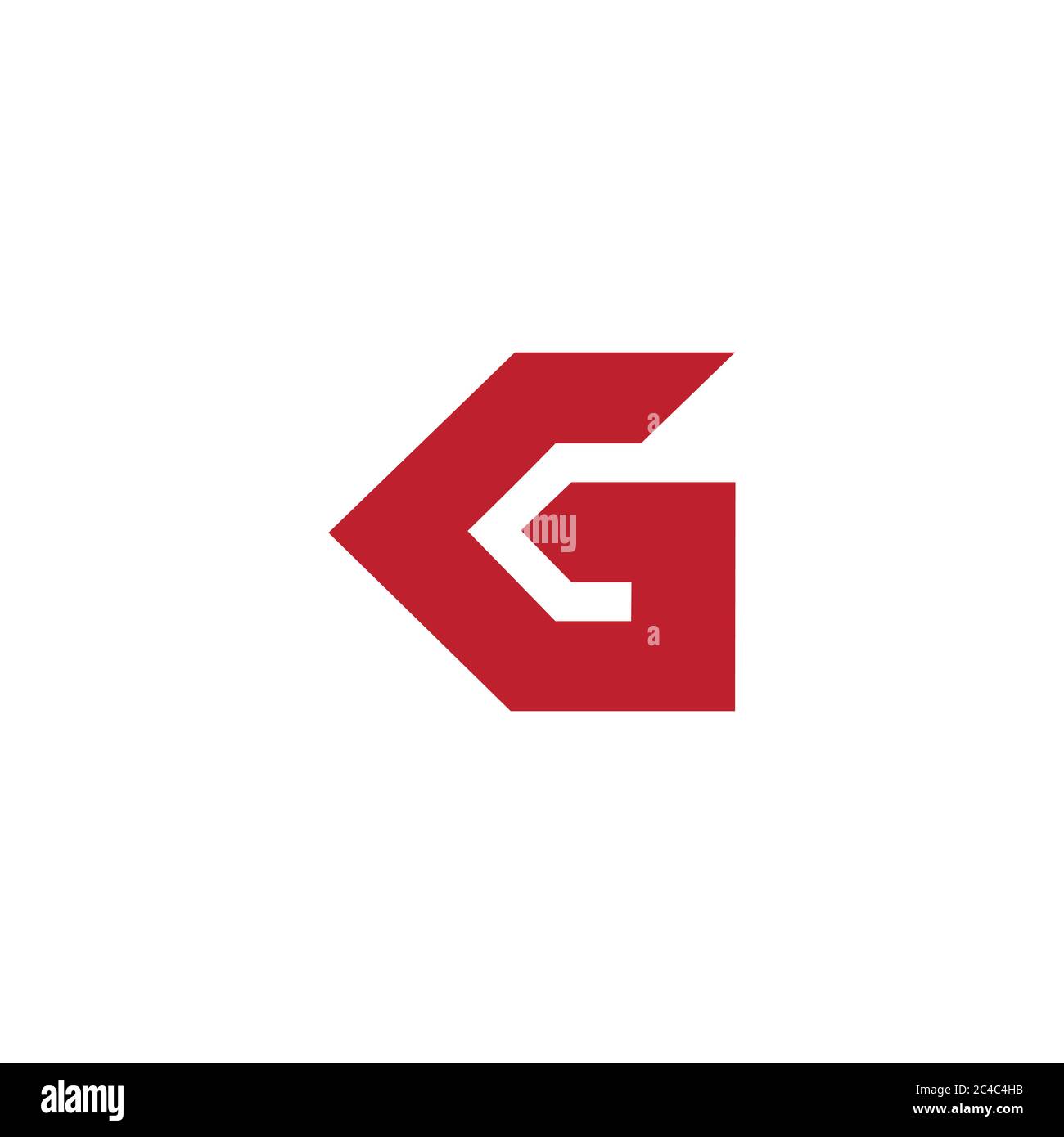 Abstrakter Buchstabe kg Pfeil einfacher geometrischer Logo Vektor Stock Vektor