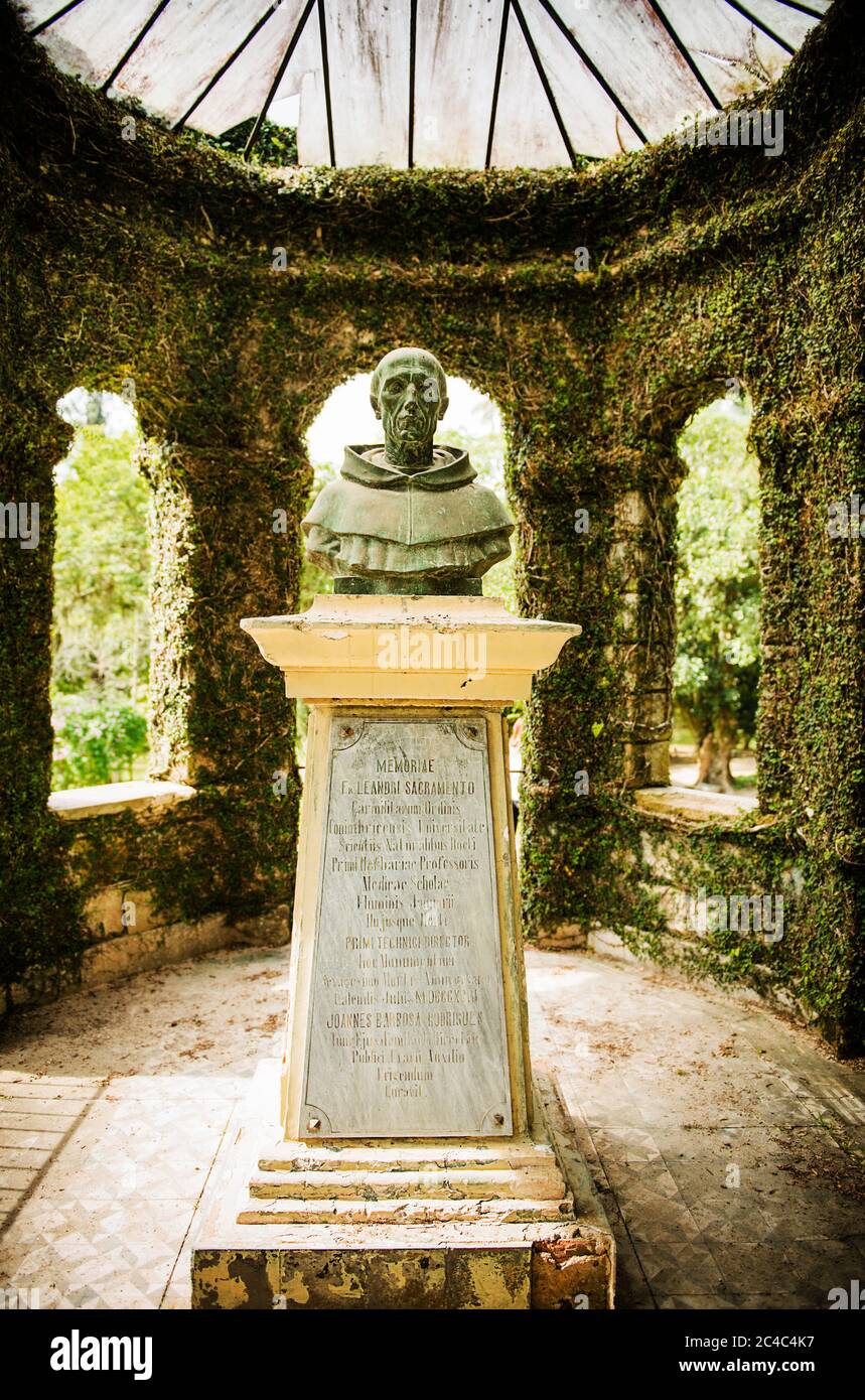 Denkmal für FREI LEANDRO, jardim botânico Park, ein botanischer Garten in rio de janeiro, Brasilien Stockfoto