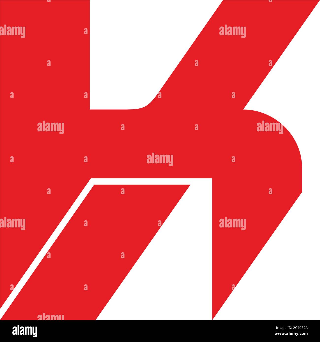 Buchstabe kh Bewegung geometrische einfache Logo Vektor Stock Vektor