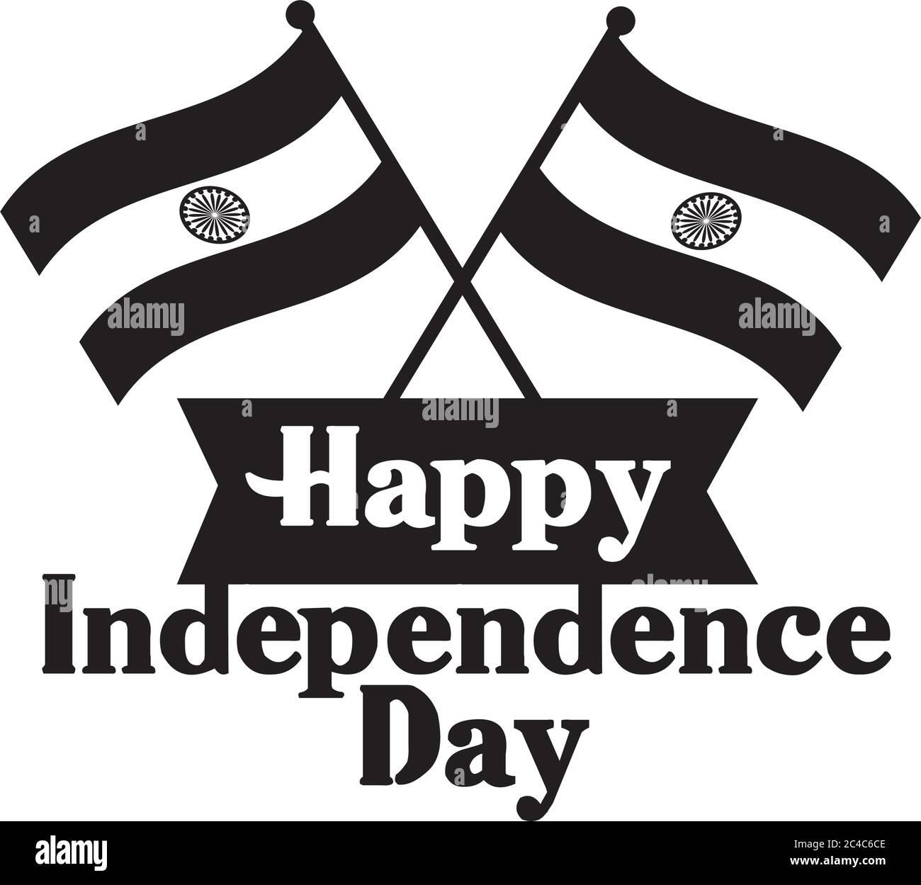 indien Unabhängigkeit Tag Feier mit Fahnen Silhouette Stil Vektor Illustration Design Stock Vektor