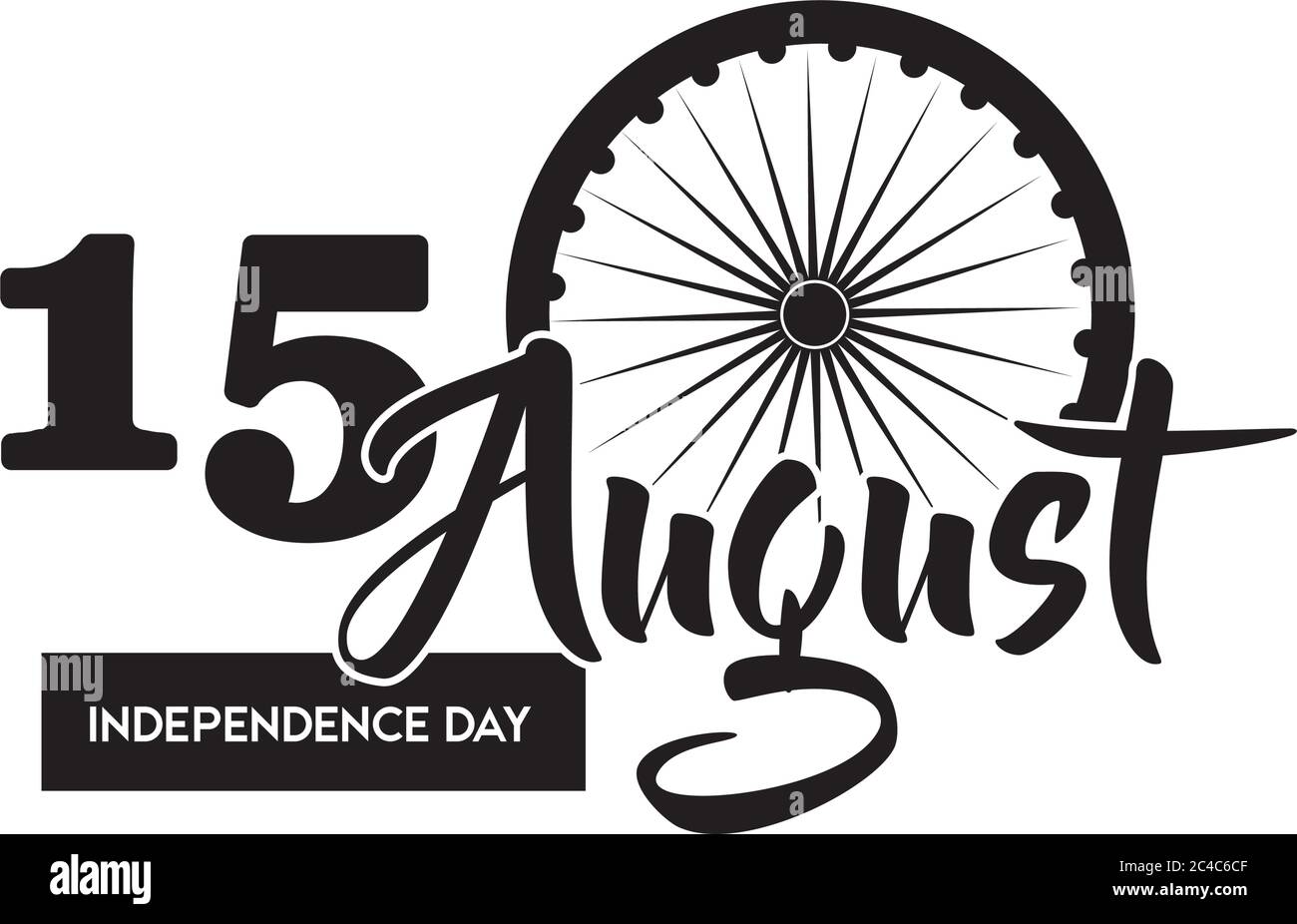 indien Unabhängigkeit Tag Feier mit ashoka Chakra Silhouette Stil Vektor Illustration Design Stock Vektor