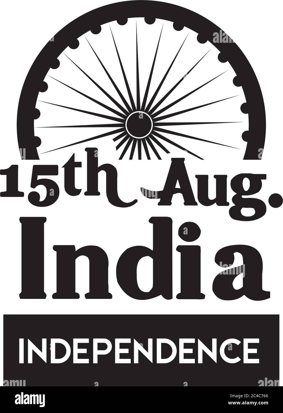 indien Unabhängigkeit Tag Feier mit ashoka Chakra Silhouette Stil Vektor Illustration Design Stock Vektor