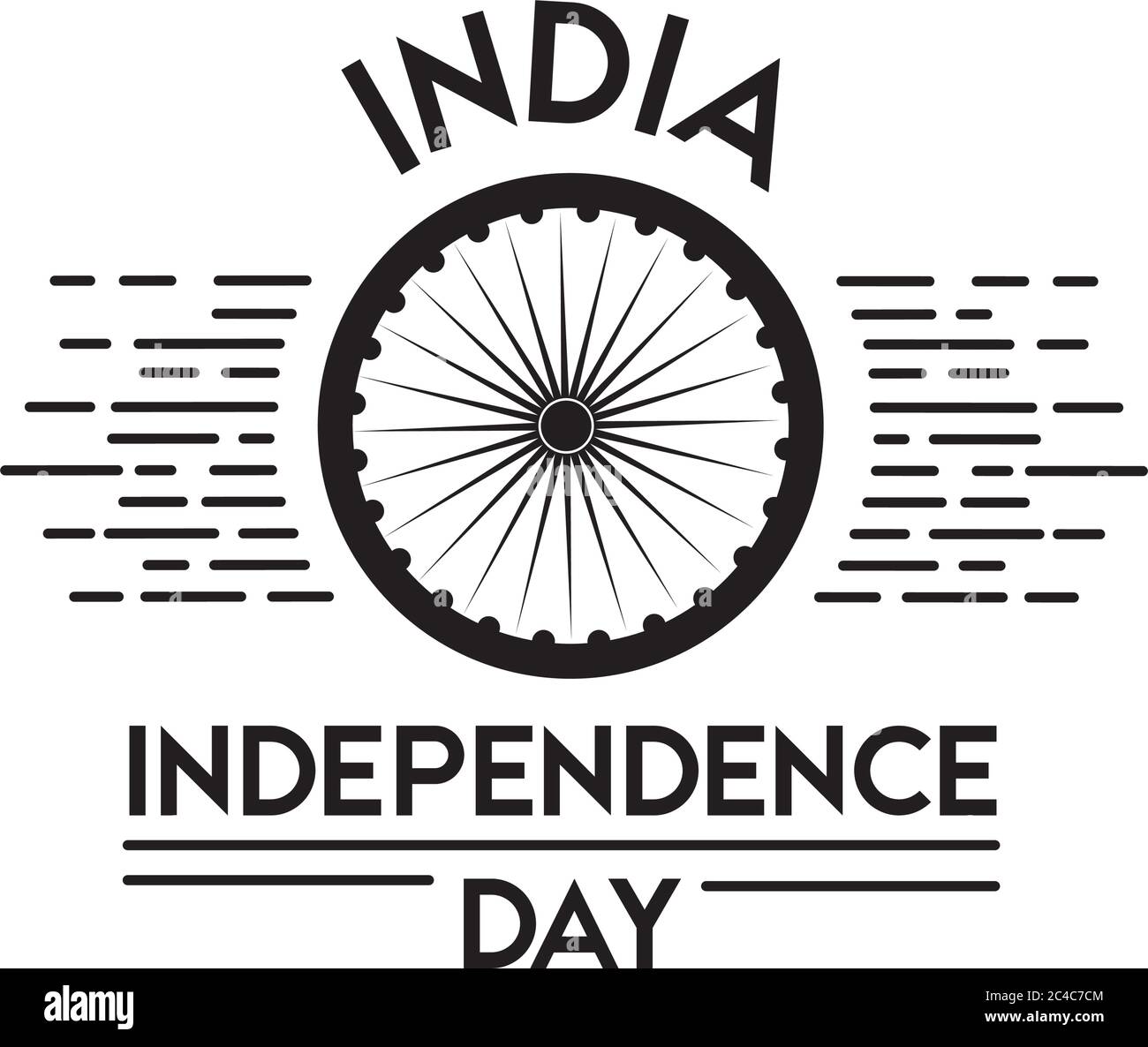 indien Unabhängigkeit Tag Feier mit ashoka Chakra Silhouette Stil Vektor Illustration Design Stock Vektor