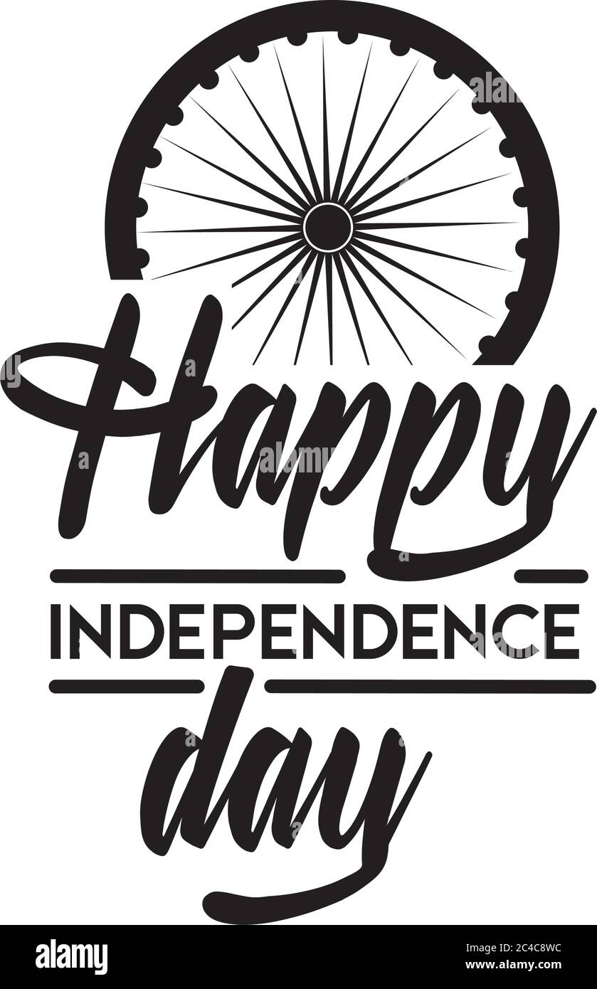 indien Unabhängigkeit Tag Feier mit ashoka Chakra Silhouette Stil Vektor Illustration Design Stock Vektor