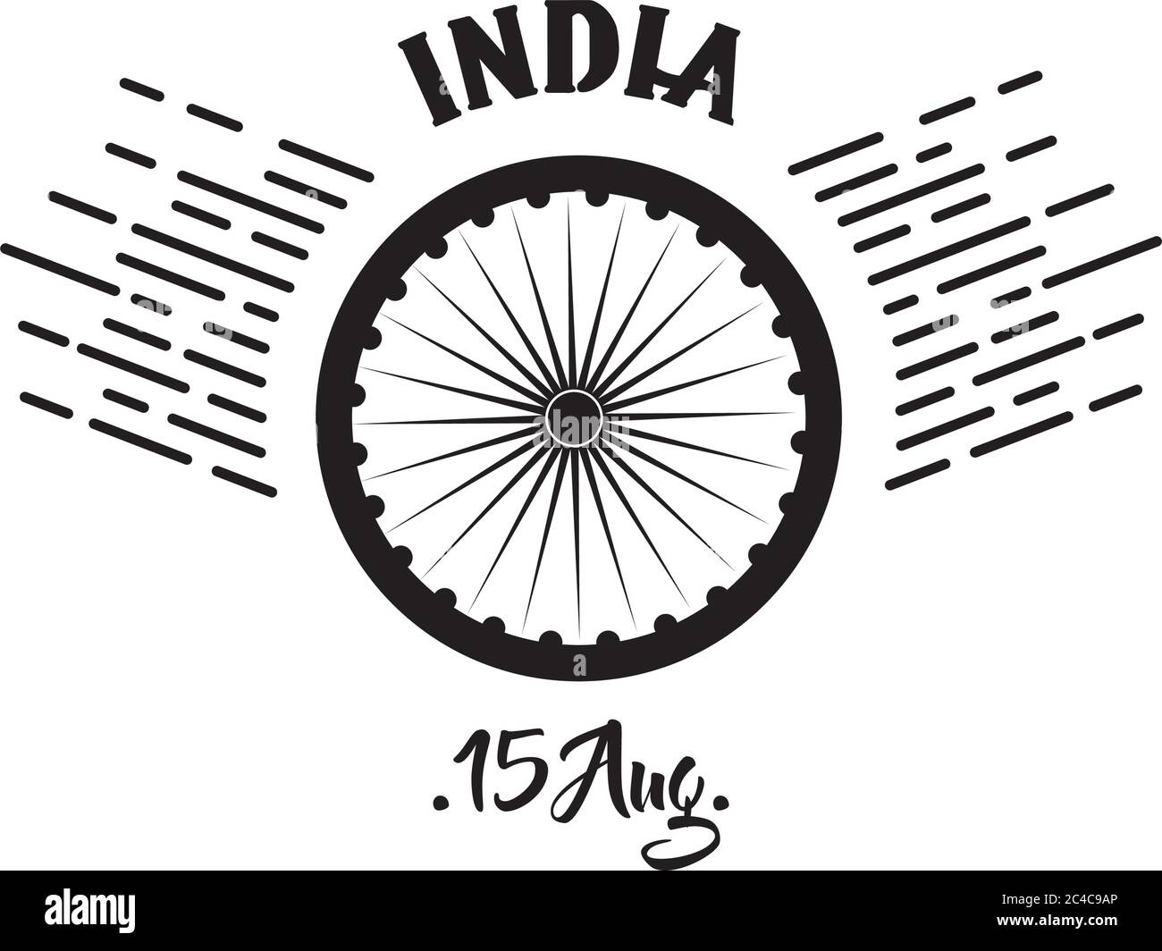 indien Unabhängigkeit Tag Feier mit ashoka Chakra Silhouette Stil Vektor Illustration Design Stock Vektor