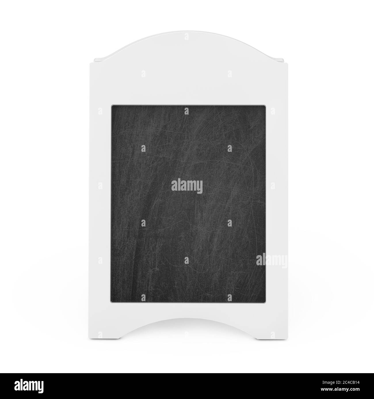 Weiß Blank Holzmenü Blackboard Outdoor-Display auf weißem Hintergrund. 3d-Rendering Stockfoto