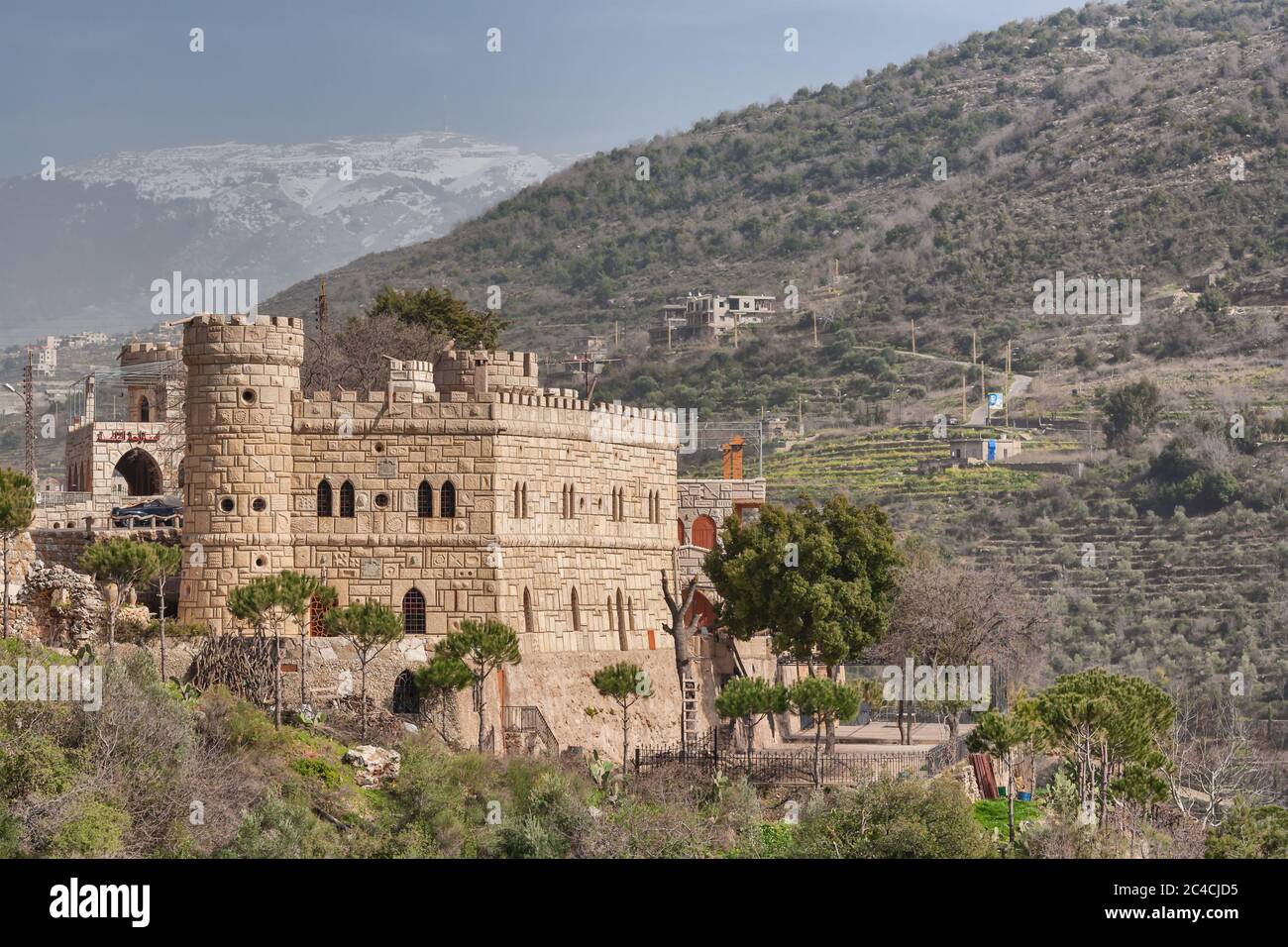 Moussa Castle, moderne libanesische Architektur, Chouf, Libanon Stockfoto