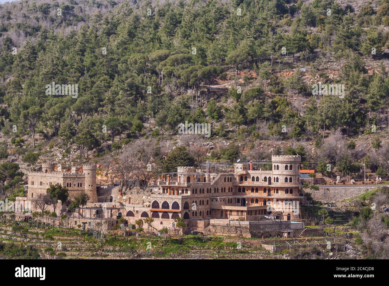 Moussa Castle, moderne libanesische Architektur, Chouf, Libanon Stockfoto