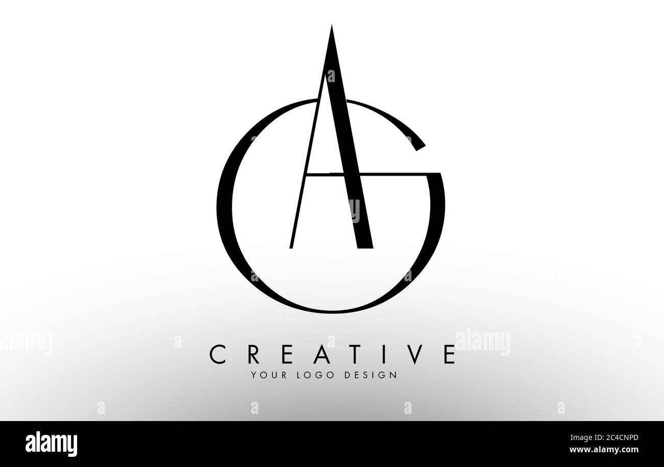 Letters AG Unterschrift Vektor-Logo. Einfaches AG Icon mit minimalistischem Design. Kreative Vektor-Illustration mit Buchstabe A und Buchstabe G. Stock Vektor