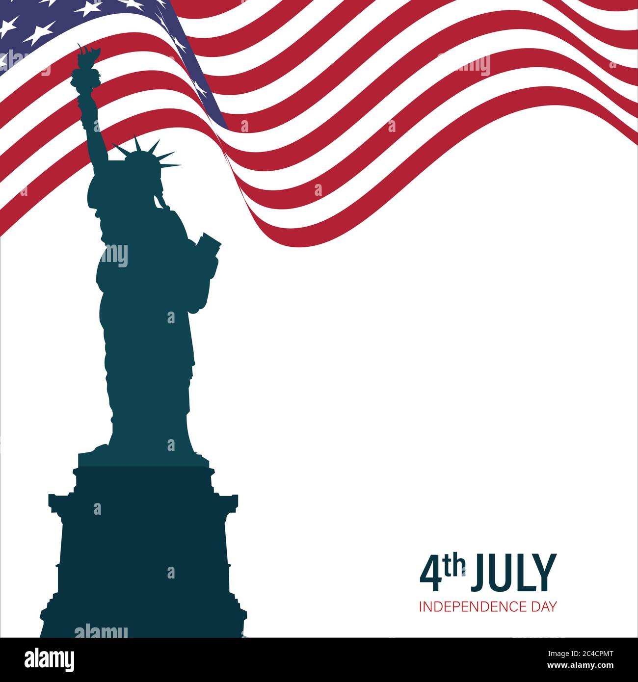 Vektor-Illustration 4. Juli Grußkarte mit Band im Hintergrund in den Farben der US-Nationalflagge und leerer Raum für die Vermarktung Happy Ind Stock Vektor