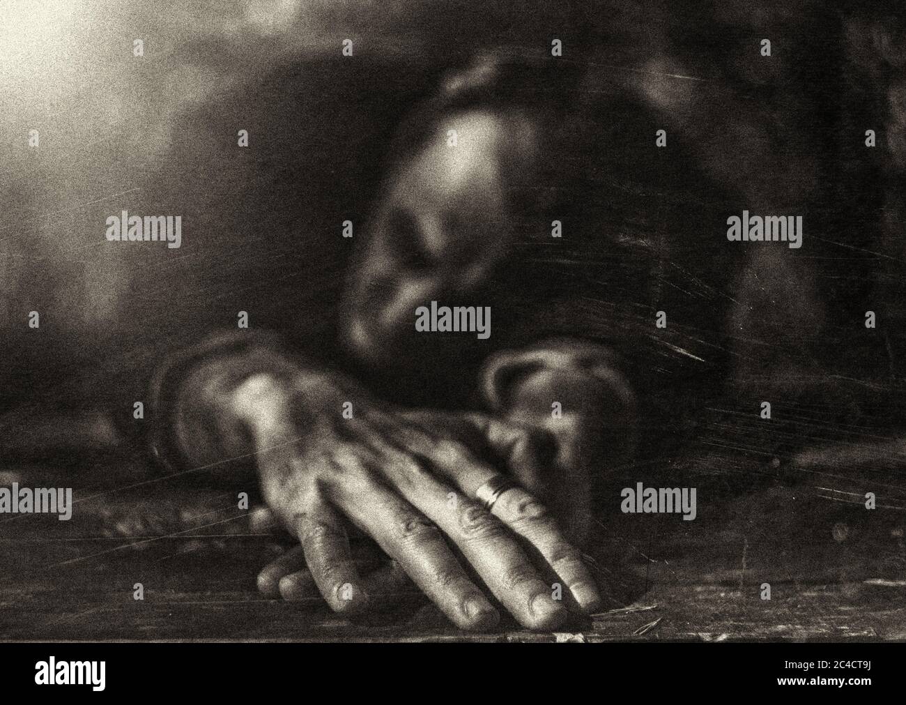 Depressiver Zustand, trauriger Mann Stockfoto