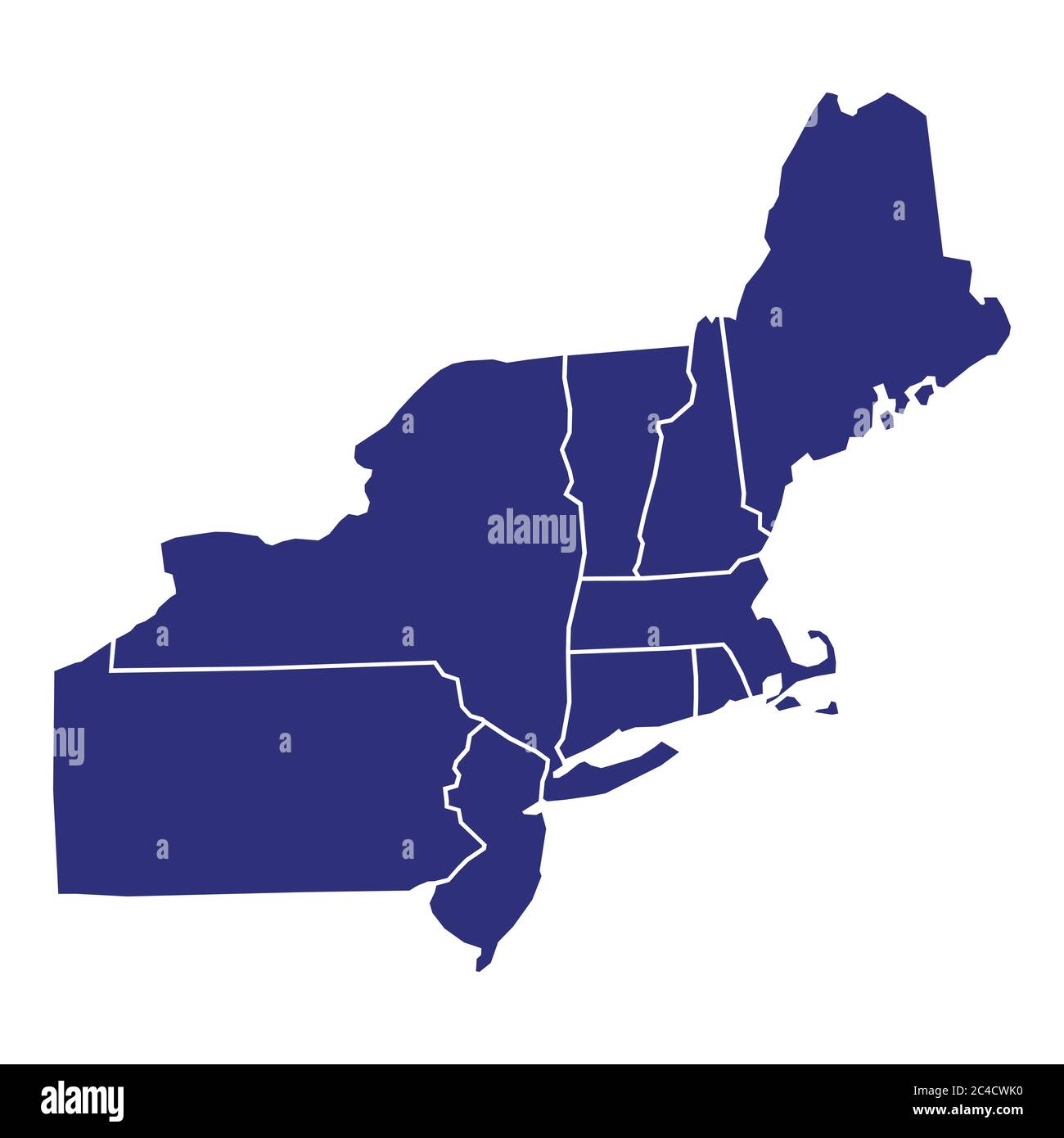 images Map Of Northeast Usa States alamy