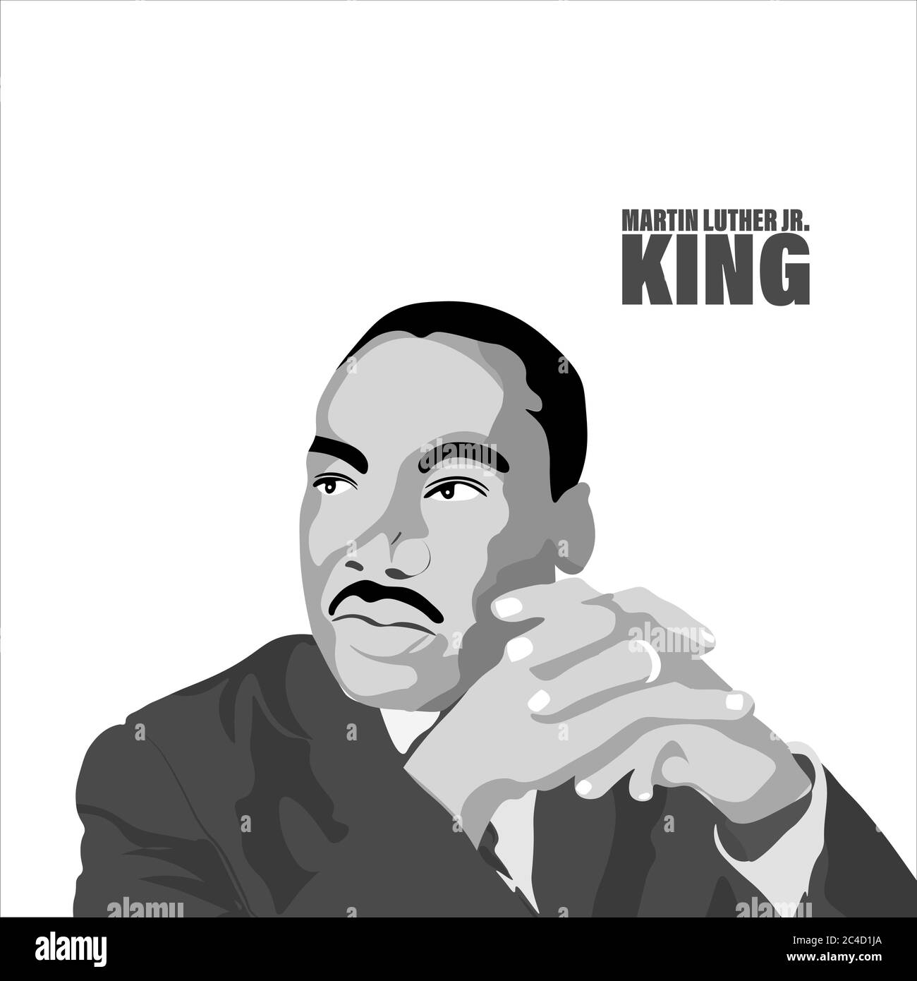 Martin Luther King Jr. Tag Grußkarte Hintergrund. Ich habe ein inspirierendes Traumzitat. Martin Luther Junior King Portrait Stock Vektor