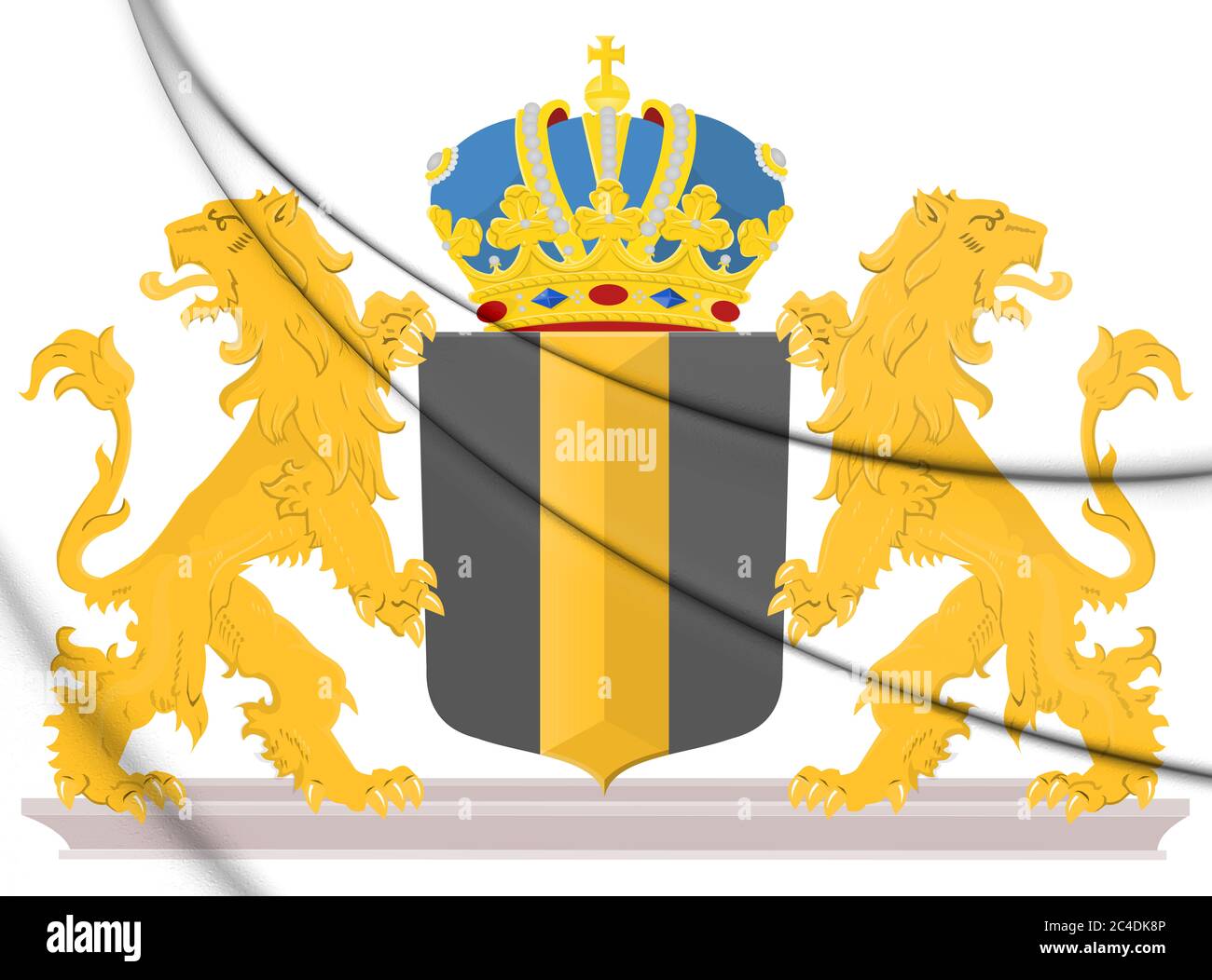 3D Medemblik Wappen (Nord-Holland Provinz), Niederlande. 3D-Illustration. Stockfoto