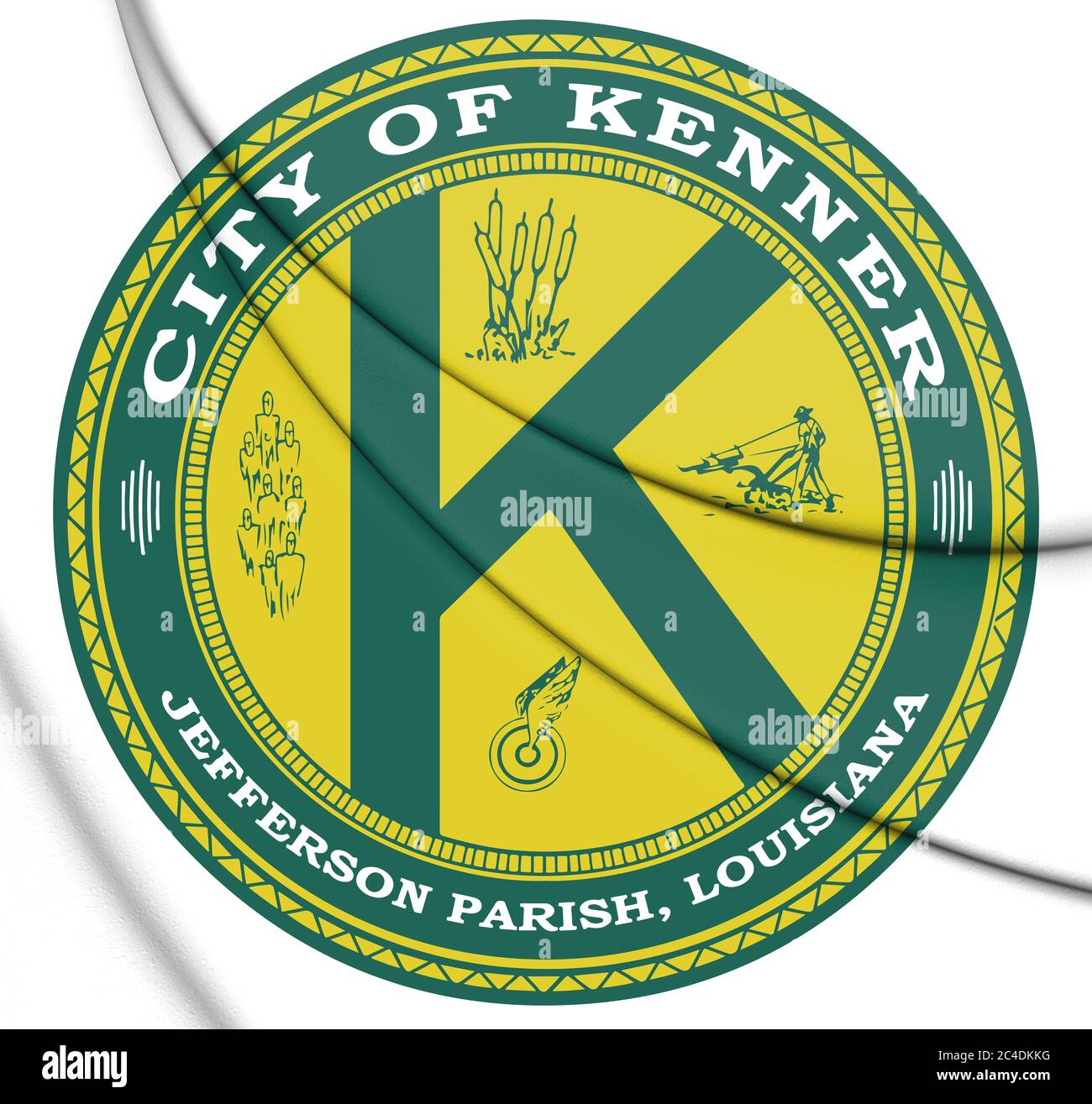 3D-Siegel von Kenner (Louisiana), USA. 3D-Illustration. Stockfoto