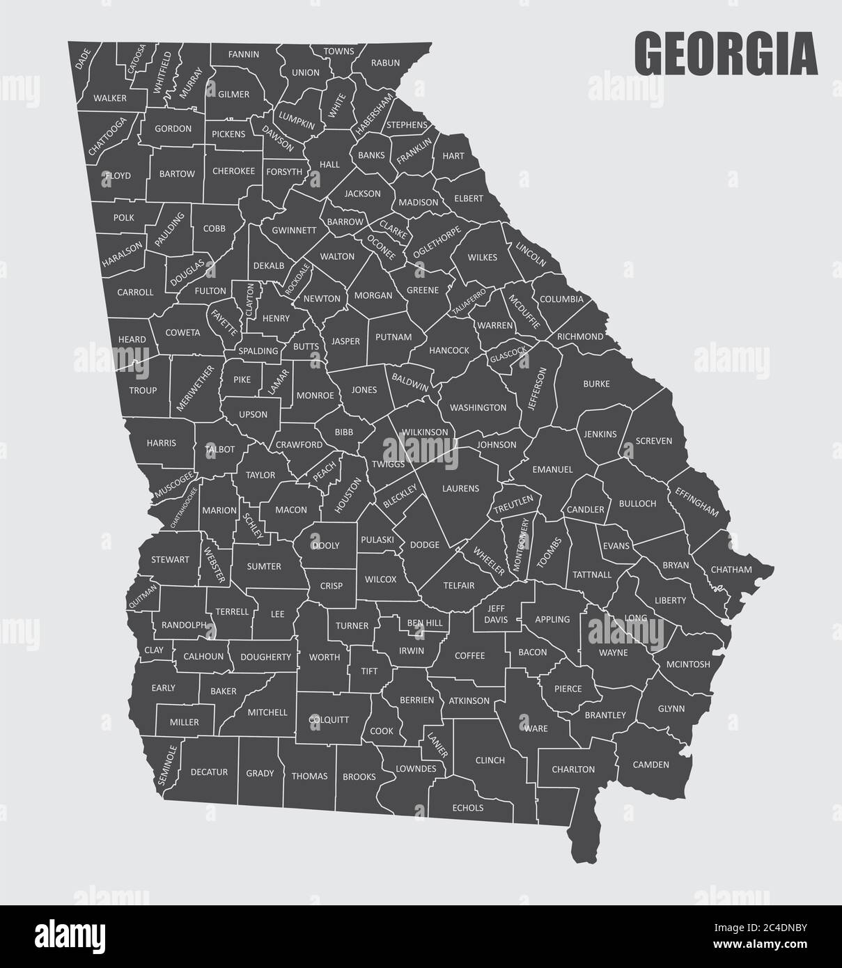 Georgia County Map Stock Vektor