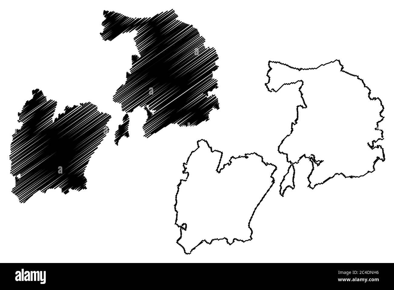 Wuxi (Volksrepublik China, Provinz Jiangsu) Karte Vektorgrafik, Skizze mit Kritzeleien Stadt Wusih oder Wu Hsi Karte Stock Vektor