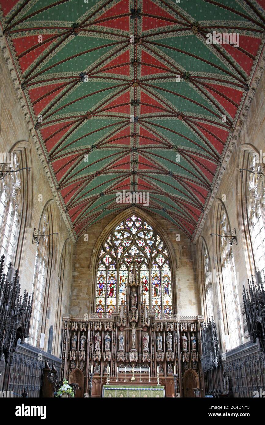 Gewölbter Chor der St. Botolph's Church, Boston, Lincolnshire Stockfoto