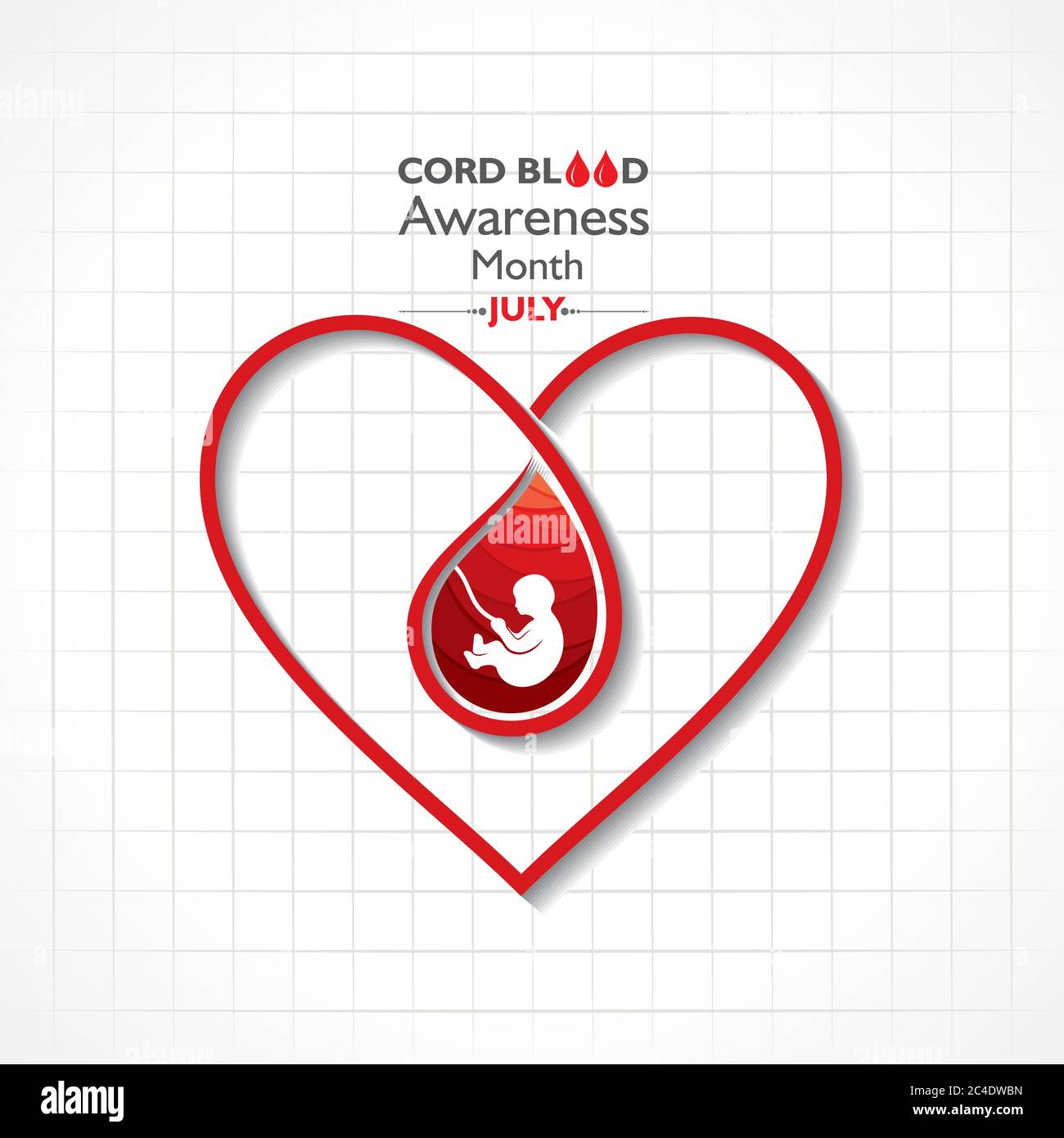 Vektordarstellung für Cord Blood Awareness Month, der jedes Jahr im Juli beobachtet wird Stock Vektor