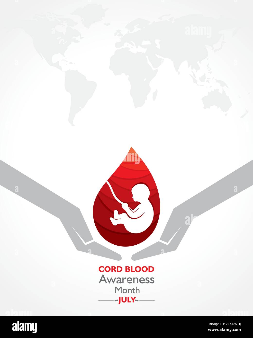 Vektordarstellung für Cord Blood Awareness Month, der jedes Jahr im Juli beobachtet wird Stock Vektor