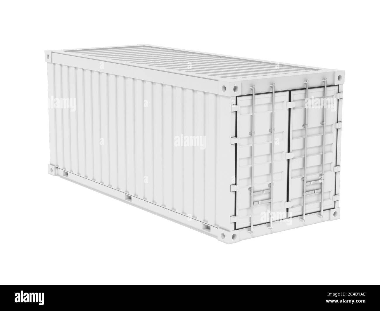 Frachtcontainer. Weißer intermodaler Behälter Stockfoto