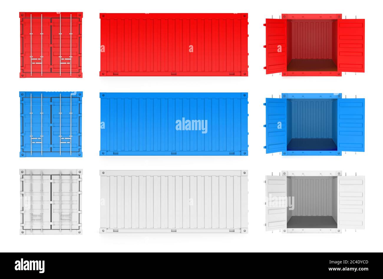 Frachtcontainer. 3d-Rendering-Illustration Stockfoto