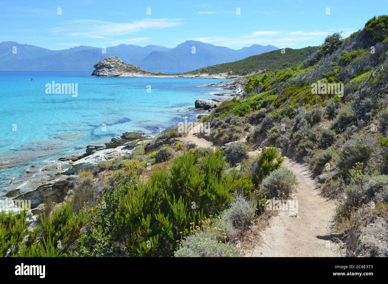 Küstenweg, Saint-Florent, Korsika Stockfoto