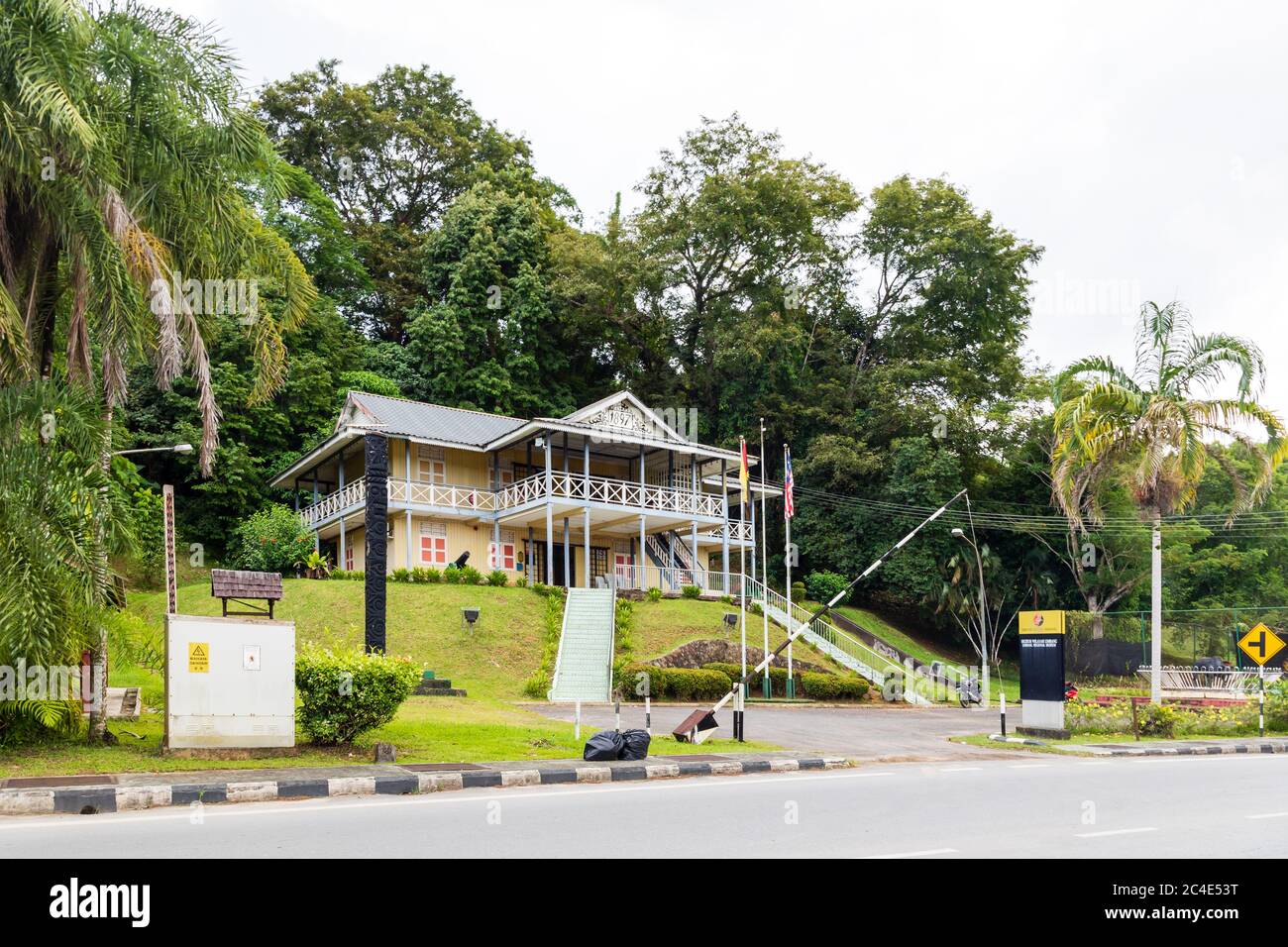 Limbang, Sarawak, Malaysia: Limbang Regional Museum, in einer Festung von Rajah Charles Brooke im Jahr 1897 gebaut. Stockfoto