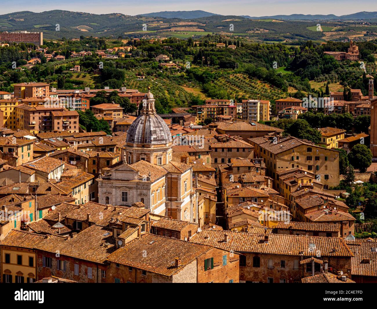 Luftaufnahme von Santa Maria in Provenzano, Siena Stockfoto