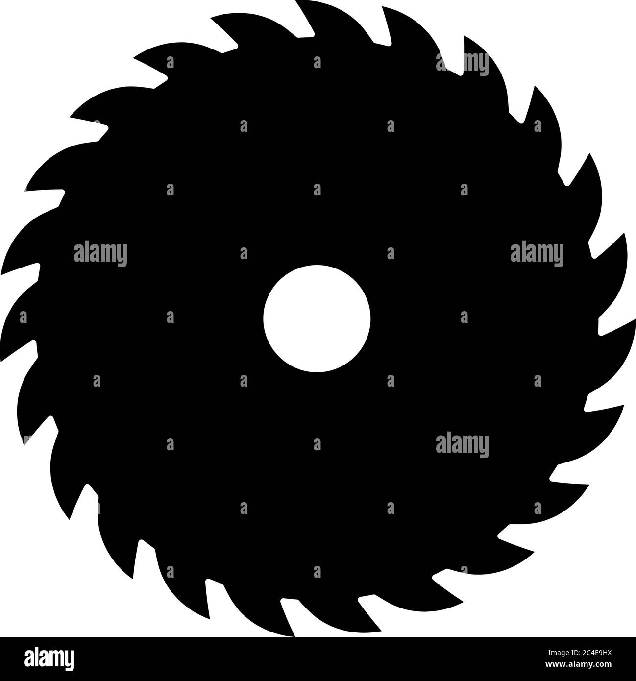 Schwarze Kreissäge. Vektorzeichen oder -Symbol. Symbol Sägewerk. Stock Vektor