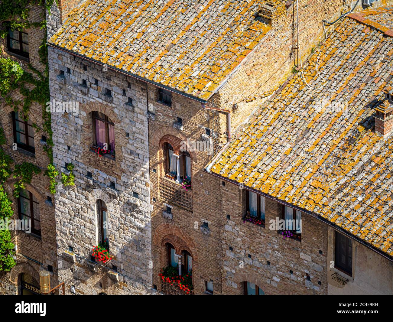 Traditionelle Architektur von San Gimignano, Italien. Stockfoto