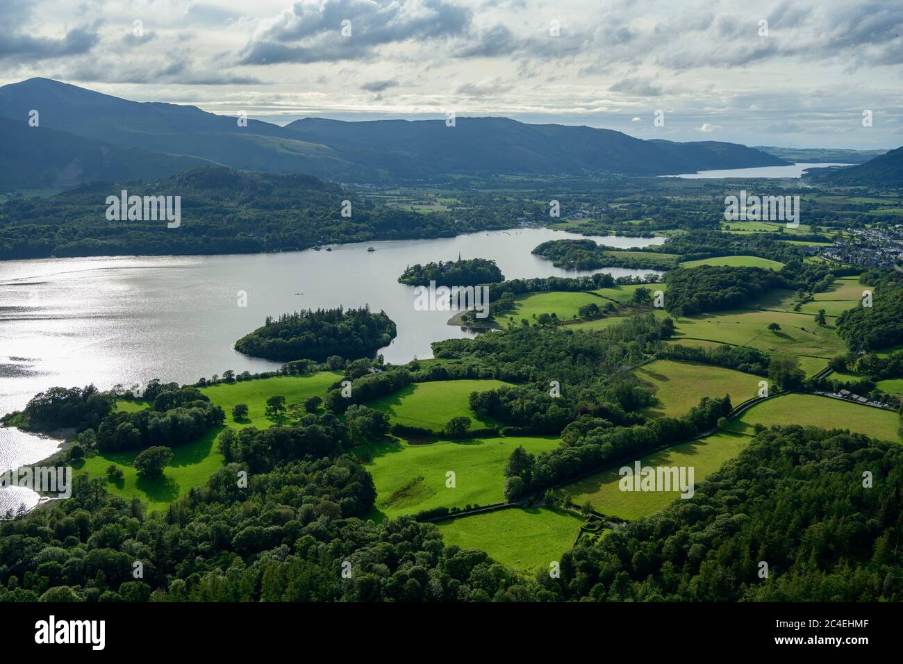 Derwentwater und Bassenthwaite von Walla Crag, Lake District Stockfoto