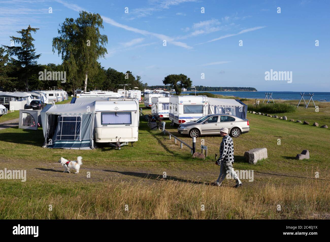 Nyborg Strand Camping mit Blick auf den Groen Belt, Nyborg, Fnen,  Dnemark, Europa Stockfotografie - Alamy