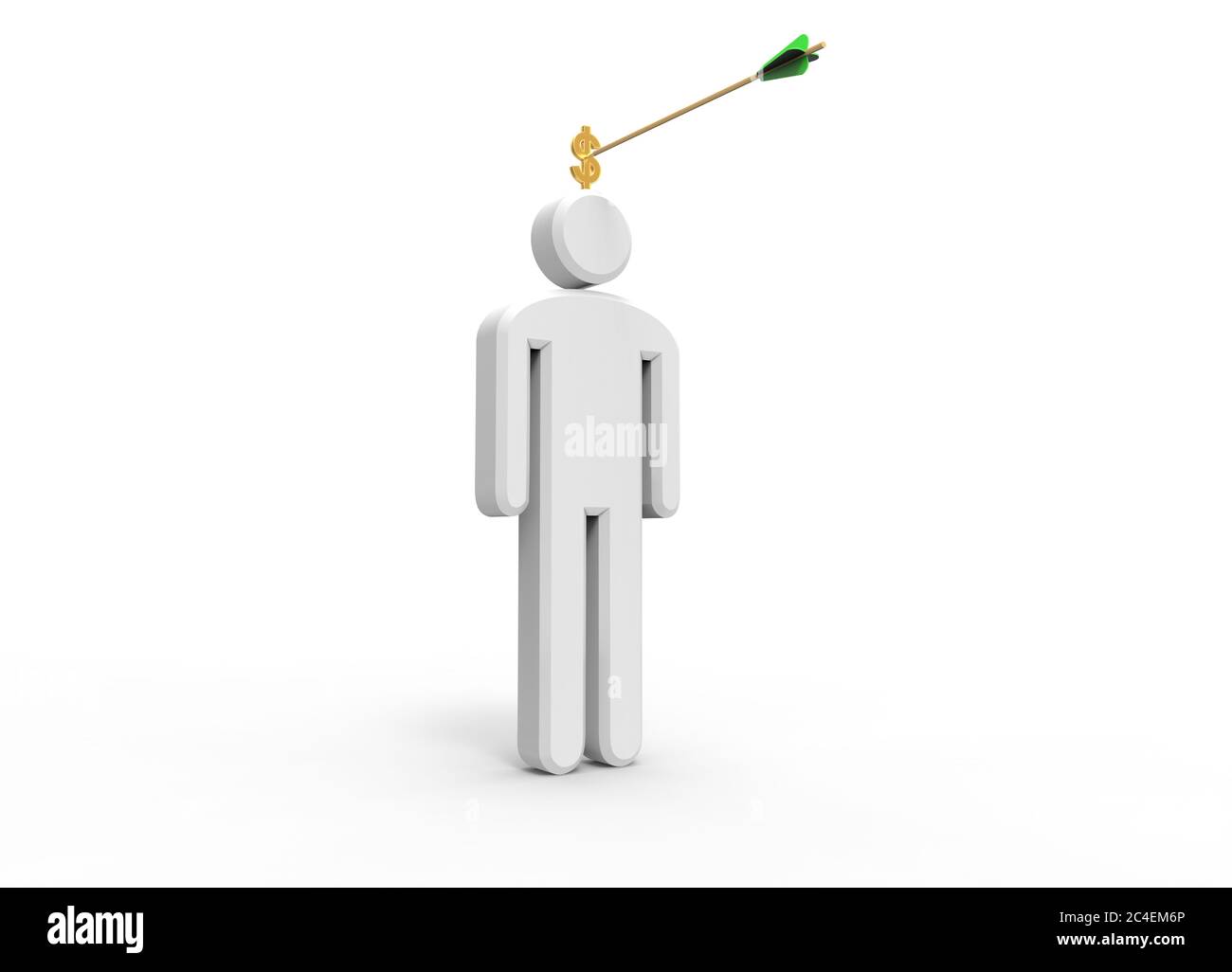 3D-Illustration von man-Symbol mit Dollar Stockfoto