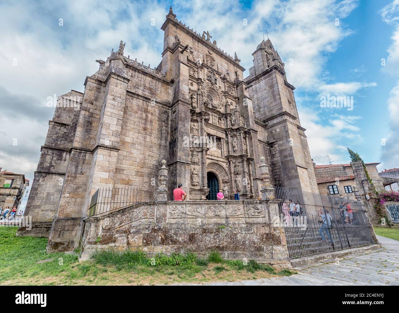 Pontevedra, Spanien - 17. August 2019: Basilika Santa María la Mayor Pontevedra. Galicien. Spanien. Stockfoto