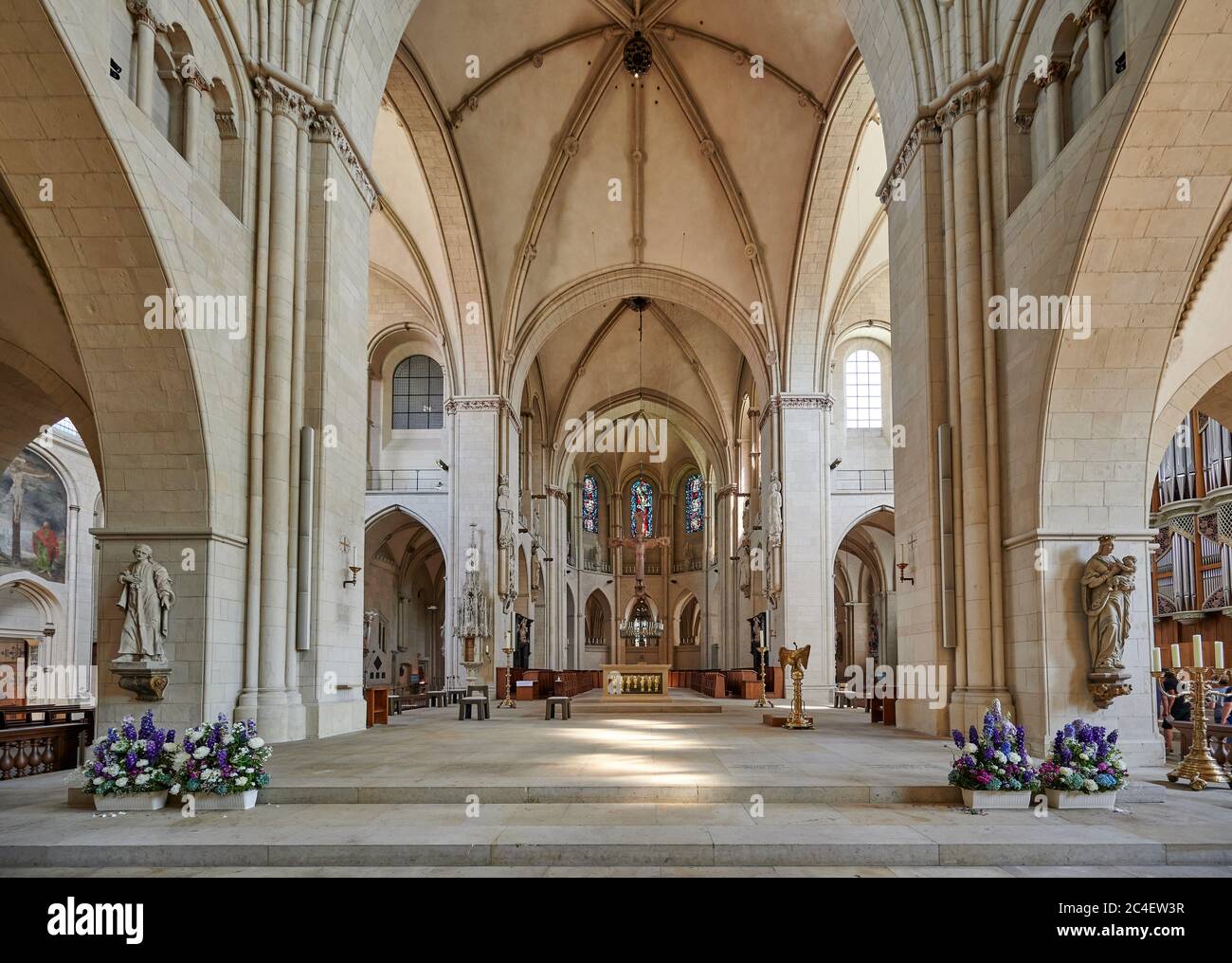 Innenaufnahme des Münster, St.-Paulus-Dom, Münster, Nordrhein-Westfalen, Deutschland Stockfoto