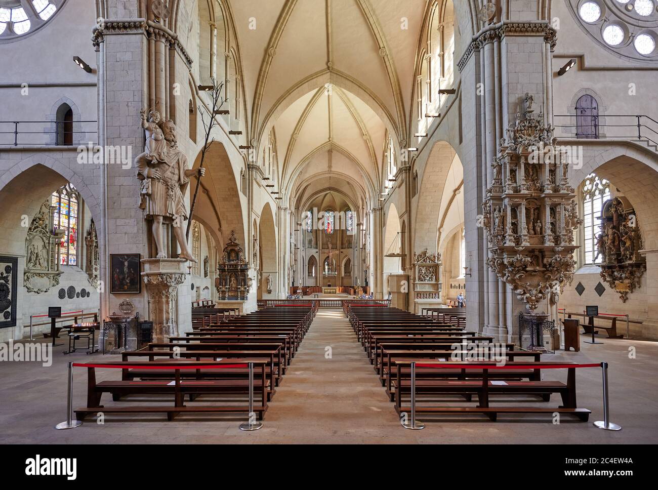 Innenaufnahme des Münster, St.-Paulus-Dom, Münster, Nordrhein-Westfalen, Deutschland Stockfoto